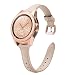 Wearlizer Leather Compatible with Samsung Galaxy Watch Bands 46mm 42mm Womens Mens,Genuine Leather Replacement Band Strap Bracelet Compatible Samsung Watch with Rosegold Metal Clasp(42 mm Light Pink)