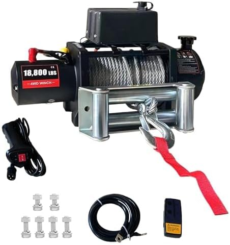 13800 Lbs Electric Winch – Waterproof IP67 Truck Winch with 78Ft Steel Cable and Wireless Remote, 12v Power Winch for Off-Road Vehicles, UTV, Towing, and Recovery
