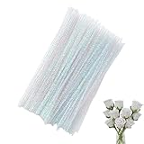 100 limpiadores de tubos de flash de 6 mm de ancho, diseñado para el proceso; esta aspiradora blanca con purpurina de 30 cm de largo es perfecta para hacer manualidades y decoraciones hechas a mano