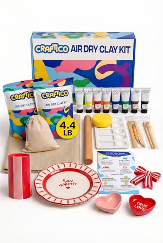 Beginner-Friendly Air Dry Clay Kit For Adults, Complete 4.4lbs Pottery