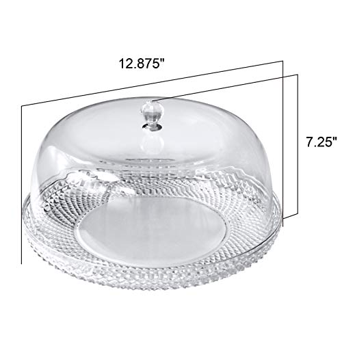 Amazing Abby - Kate - 12-Inch Acrylic Cake Plate with Dome, Plastic Cake Stand with Cover, Serving Platter with Lid, BPA-Free and Shatter-Proof, Perfect for Display, Party, Entertaining, and More by Amazing Abby - Image 3