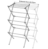 SPECTRAPLAST 3 Tier Extendable Clothes Airer Dryer Heavy-Duty Indoor Outdoor Metal Laundry Drying Rack with Washing Line Foldable, Portable, Space-Saving Clothes Dryer for Home & Camping Large Silver - Image 6