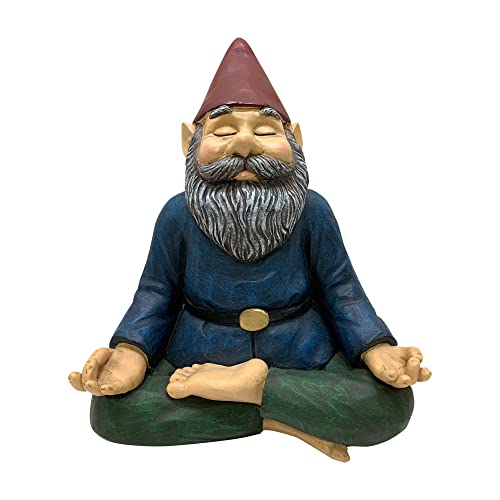 Design House 395822 Indoor/Outdoor Yoga Gnome in Half Lotus Pose Zen Meditating Figurine Statue for Garden Patio Home Studio & Office Décor Housewarming Gifting Birthdays