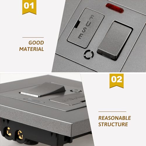 Interruptor de fusible de 13a de material PC resistente OUNONA 6