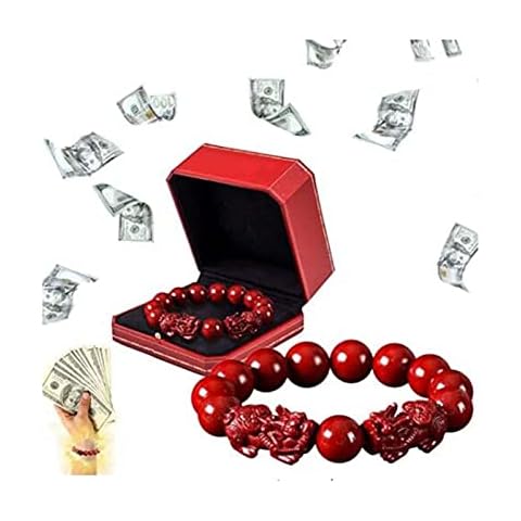 Fengshui Cinnabar Bracelet, Cinnabar Feng Shui Bracelet, Elegant Simple Cinnabar Bracelet, Feng Shui Cinnabar Bracelet for Men Women, Protection Bring Luck Prosperity Attract Money (6mm) Cover