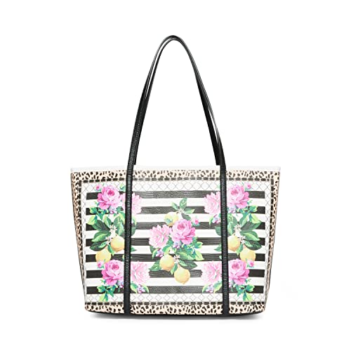 Betsey Johnson Bolsa Tote para Mujer Negro/Blanco miniatura 2