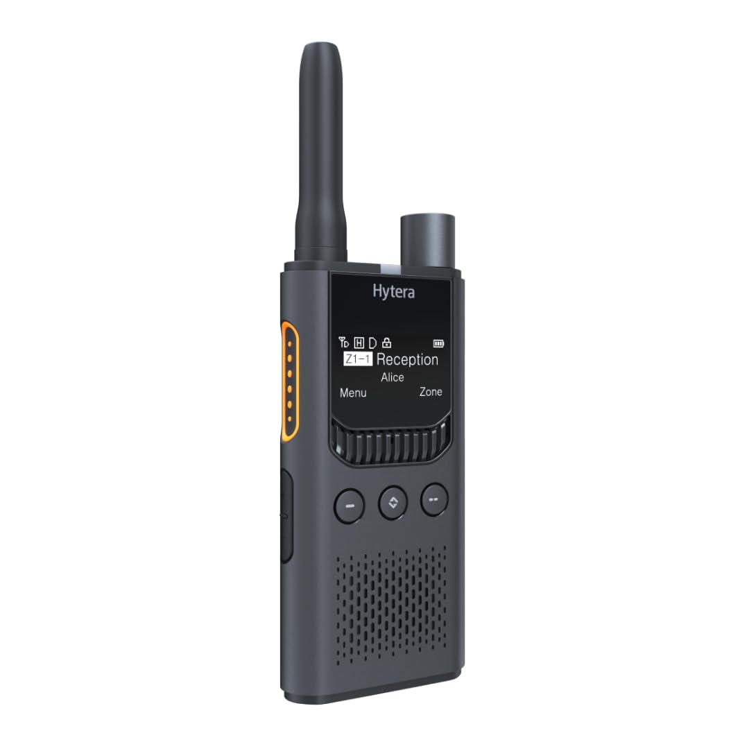 Hytera S1 Pro Walkie-Talkie, UHF, professionell, digital, DMR, Rauschunterdrückung, IA, OLED-Display mit 3,3 cm (1,3 Zoll), Bluetooth, Flüstermodus und Akku mit 2200 mAh (bis zu 19 Stunden), Grau