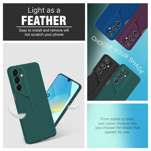 Image of WOW IMAGINE Slim Back Cover for Samsung Galaxy A16 5G | Blade Series Ultra Thin Case with Lightweight Design | Camera Protection | Soft Matte Silicone Flexible Mobile Case - Green