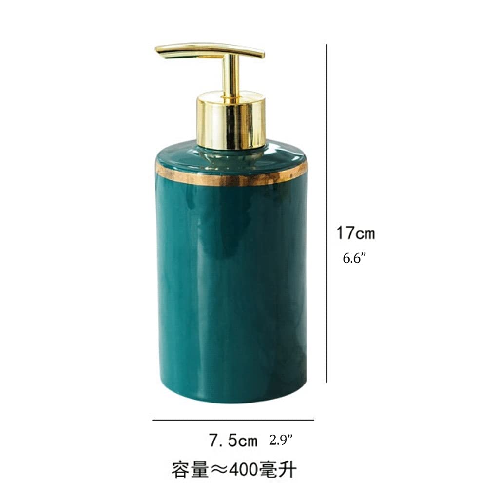Dispermato di sapone da bagno in stile fattoria in ceramica bottiglie di distributore di liquido, sapone per mani in ceramica+distributore di sapone per cucina, distributore di sapone ricaricabile del