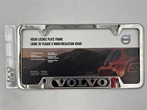 Volvo Logo Polished Stainless Steel License Plate Frame, Official Licensed #TOP1