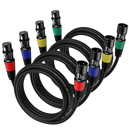 Image of EBXYA XLR Cables 3ft 4-Packs - Standard XLR Male to Female Microphone Cable with 3-Pin Balanced Shielded XLR Speaker Cable