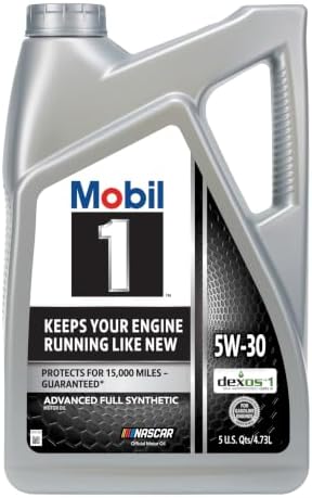 Mobil 1 Advanced Full Synthetic Motor Oil 5W-30, 5 Quart