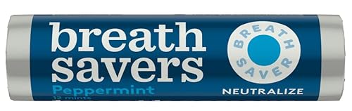 Breath Savers Breath Mints, Sugar Free, Artificially Flavored - 12 Mints In A Roll - .75-Ounce Rolls - Peppermint - Spearmint - Wintergreen - Great For Parties, Holidays, Gifts & More! (Peppermint, 12 Count) #TOP1