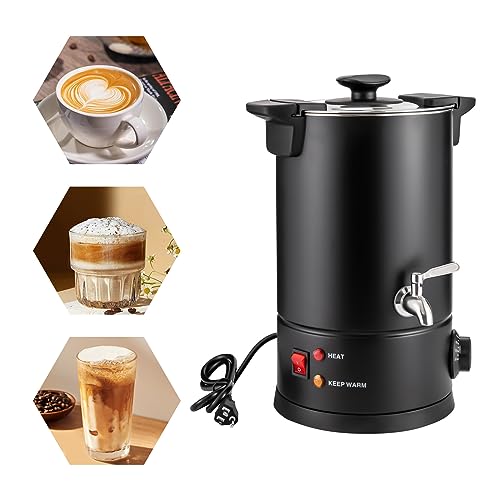 Commercial Grade Coffee Urn 8L/270Oz Stainless Steel Coffee Urn 30-Cups 1KW Portable Percolator Beverage Dispenser Coffee Maker with Plastic Filter & Faucet Hot Water Urn for Home Office Use, Black