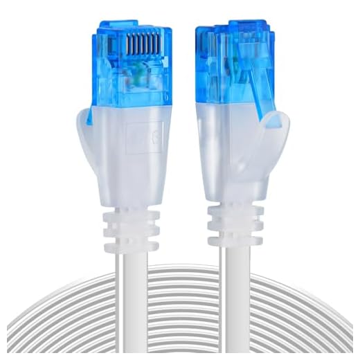 Ercielook Ethernet Cable 100 ft High Speed, Cat 6 Flat Network Cable with Rj45 Connectors, Long LAN Cable with Clips - White 30 M