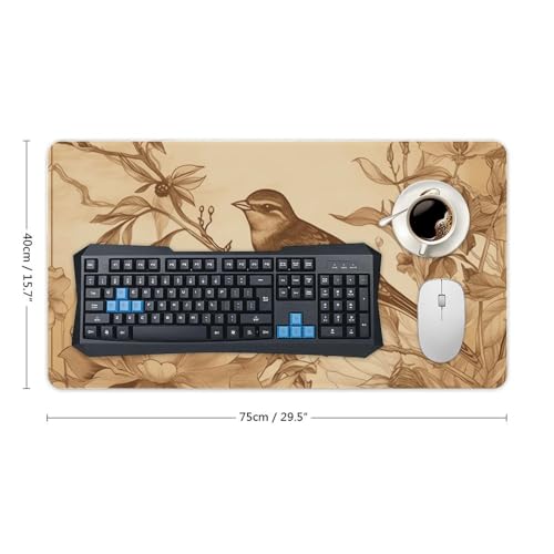 Grand sous-main antidérapant oiseau champ tapis bureau grand format - 2