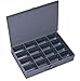 Durham 113-95-IND Gray Cold Rolled Steel Individual Large Scoop Box, 18" Width x 3" Height x 12" Depth, 16 Compartment