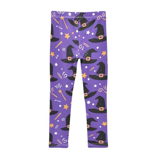 Magic Hat Stars Dots Purple Girls Leggings Soft Stretch Workout Yoga Dance Pants for Kids Casual Tights2