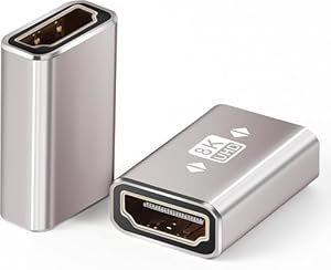 HLLYLL 2 Pack HDMI Kupplung 8K Buchse auf Buchse Verbinder 2.1, HDMI Verlängerung Adapter 8K@60Hz 4K@120Hz UHD 3D, HDR, eARC für Laptop, PC, Monitor, Roku TV, HDTV