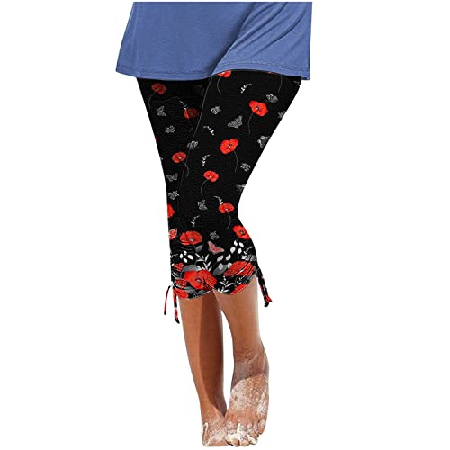 RYTEJFES Capri-Leggings Damen Sommer Baumwolle Weiß Mädchen Mit Spitze...