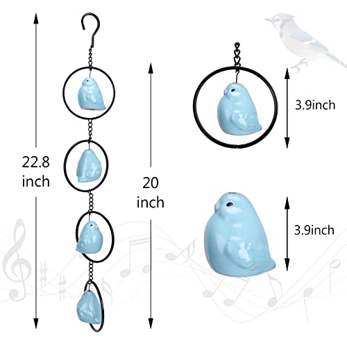 Ceramic Wind Chimes Outdoor, Wind Chime For Outside With Soothing Melodic Tones For Garden Patio Balcony Home Décor Blue Bird #TOP4