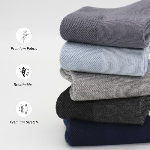 SERISIMPLE Women Thin Viscose Bamboo Above Ankle Sock Breathable Lightweight Classic Crew Casual Mesh Socks 5 Pairs3