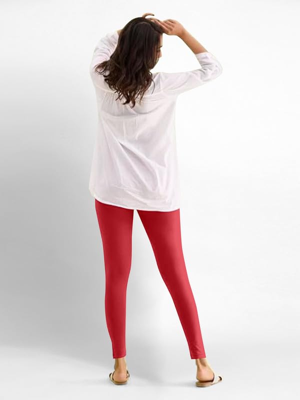 Image of TRENDMALLS Women's Super Combed Cotton Elastane Stretch Ankle Length Leggings with Ultrasoft Waistband