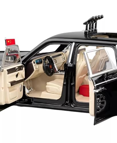Image of VARIYA ENTERPRISE Exclusive Alloy Metal Pull Back Die-Cast Car Diecast Metal Pullback Toy Car with Openable 6 Doors,Light Music Boys Gifts Toys (1:24 Hongqi Parade - Black)