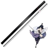 YPDHUA Weihnachts-Prop-Waffe Für Von Slayer Cosplay-Schwert, 100Cm Sasuke Samurai-Schwert, Anime-Klinge Aus Holz Ninja-Schwert-Spielzeug Mit Scheide, Schwarz/Weiß/Black