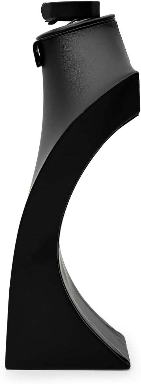 Oirlv Premium Faux Leather Jewelry Bust Necklace Display Bust Showcase Jewelry Display Stand (Black, H12.2inch)