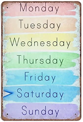 Curteny Placa de metal para póster de metal vintage, letrero de estaño, juego educativo, recursos de enseñanza en el hogar, divertido arte de pared retro para cocina, baño, decoración del hogar,