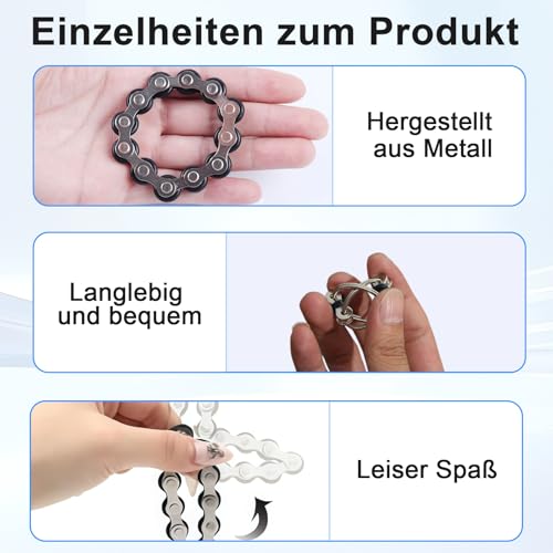 2 Stück Stressabbau Spielzeug, ADHS Hilfsmittel, Unendliche Flip Chain Stress Spielzeug, Flippy Chain Game Set für Kinder mit ADHS, ADD, Autismus, Erwachsene und Jugendliche