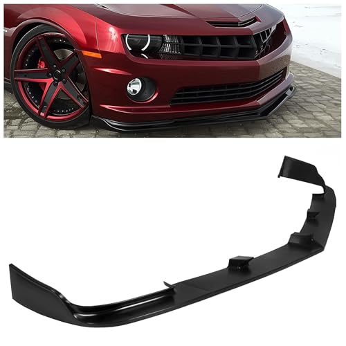 HECASA 3Pcs Front Bumper Lip Compatible with 2010-2013 Chevy/Chevrolet Camaro V8 SS Under Chin Spoiler Splitter Bumper Air Dams Valance Diffuser Protector Body Kit Plastic Black