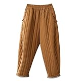 Pantalones de forro polar para mujer, cálidos y anchos, pantalones largos y cálidos, pantalones térmicos, pantalones harén para exteriores, pantalones de entrenamiento, holgados, pantalones de