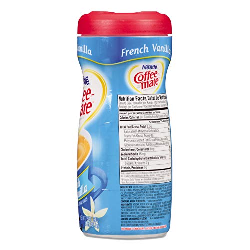 Coffee-Mate 35775Ct Non-Dairy Powdered Creamer French Vanilla 15 Oz Canister 12/Carton #TOP2