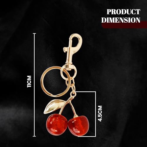 Image of Storite Elegant Cherry Bag Charm Cute Acrylic Handbag Pendant & Purse Keychain Accessory for Women & Girls