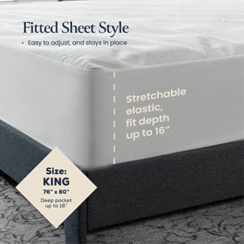 BELADOR Waterproof Mattress Protector King - 3D Air Fabric Bamboo Mattress Protector Breathable Mattress Cover, Noisless & Crinkle Free Sleep, Vinyl Free, Bed Cover, Snug Fit Deep Pocket - Thumbnail 6