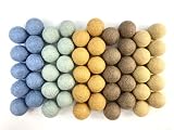 Wildflower by Hu Hands Earth Tone Wool Felt Balls | Coastal Farmhouse | 50 Pom Poms Hand Felted in Nepal Crafts, Garland, Felting, Decor | .8-1 Inch Pompoms | Muslin Bag