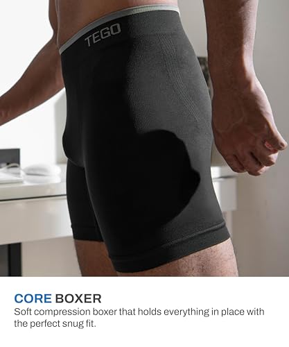 Image of TEGO Core Men's Performance Boxer Brief | Seamless Anti-Chafe Underwear | Soft Compression | 6 inch Inseam | Lightweight & Odour-Control | Designed for Running and Lifting