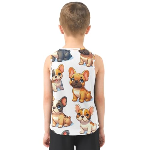susiyo Cartoon Pug Dogs Boys Sleeveless Tank Top Girls Athletic T Shirt3