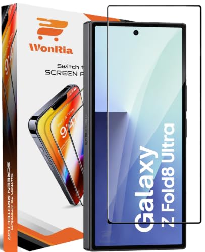 Image of WonRia Pack 1 - Tempered Glass Compatible with Samsung Galaxy Z Fold 8 Ultra 5G Edges to Edge 9H Hardness Screen Glass Protector with Easy Installation kit