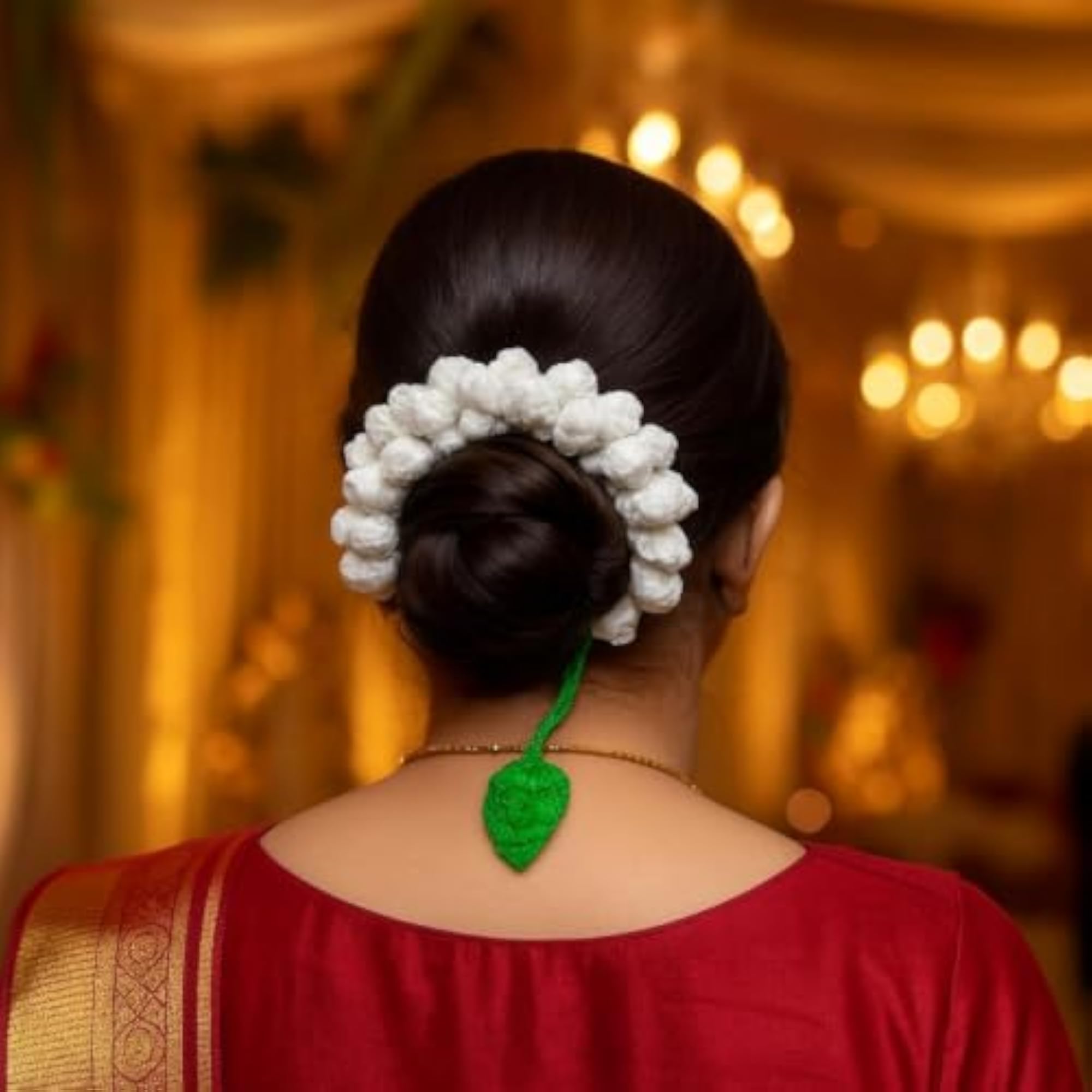 Crochet Gajra for Wedding/Haldi/Mehendi - Woolen Juda Veni