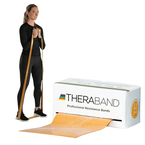 THERABAND Resistance Bands 6 Yard Roll, Gold, Max, Latex Band for Strength Training, Upper & Lower Body Exercise, Physical Therapy, Core Workouts, Rehab & Home Fitness