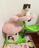 Fácil de montar y hermoso Para Gatos Con Árbol Para Gatos Gatos Rascador Con Rascador Para Gatos Flor De Hongo Gato Trepador Gato Trepador Gato Gato De Juguete Gato Plataforma De Salto Gato Rascador Poste Nido Árbol De Gato