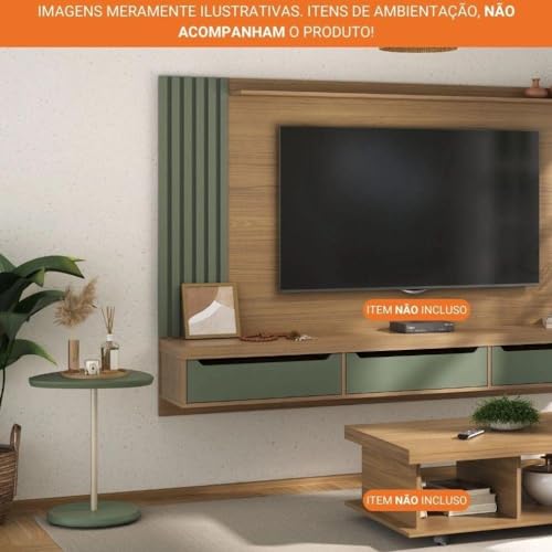 Mesa de apoio em MDF 25mm com haste metálica pintura dourado BEL cor Menta - Artely