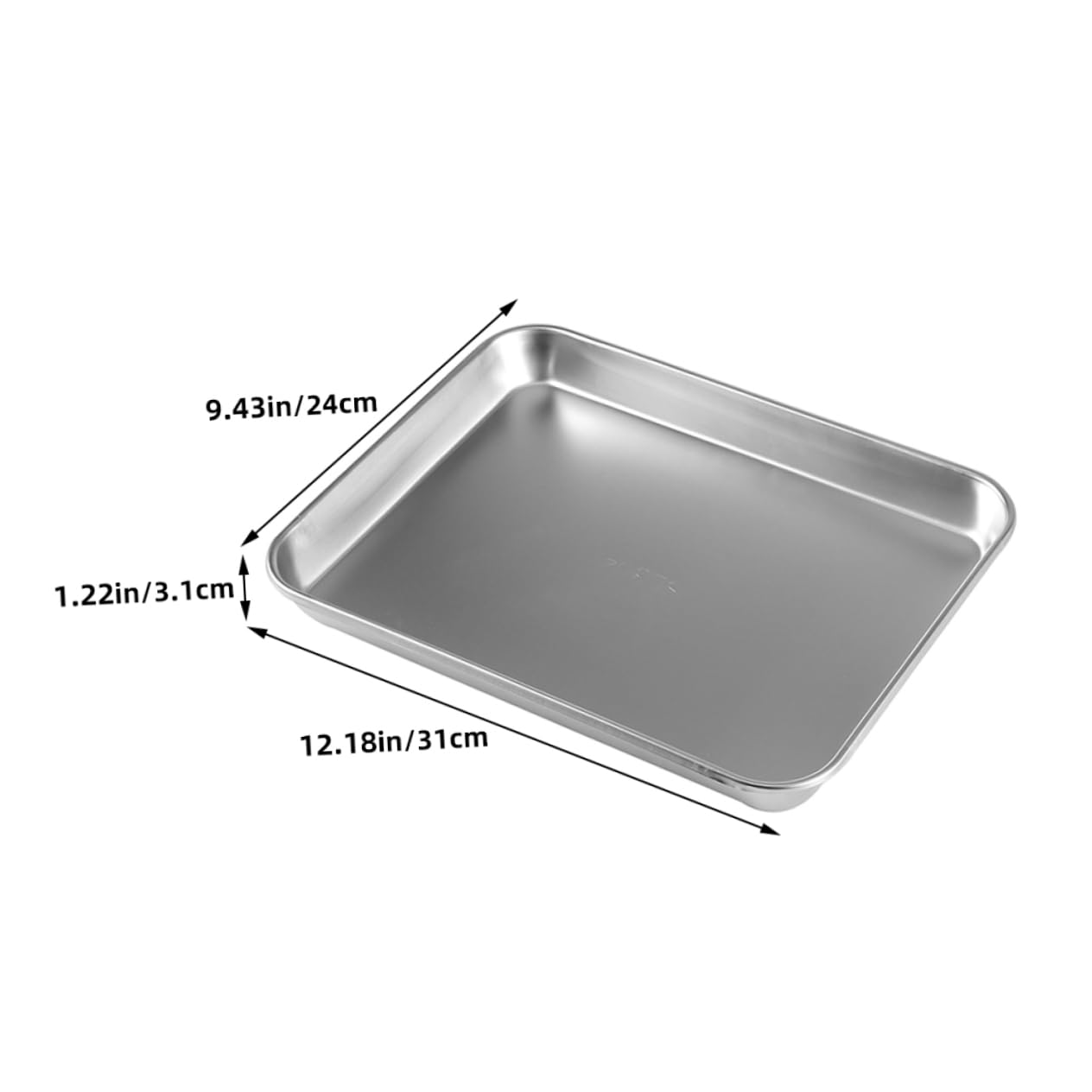 PRETYZOOM Bandejas Planas De Acero Inoxidable 304 Sin Tapa, Médicas, 2 Piezas, 310x240x31 Mm, Bandejas Para Instrumentos Médicos y Suministros De Laboratorio Segura y Fácil De Limpiar