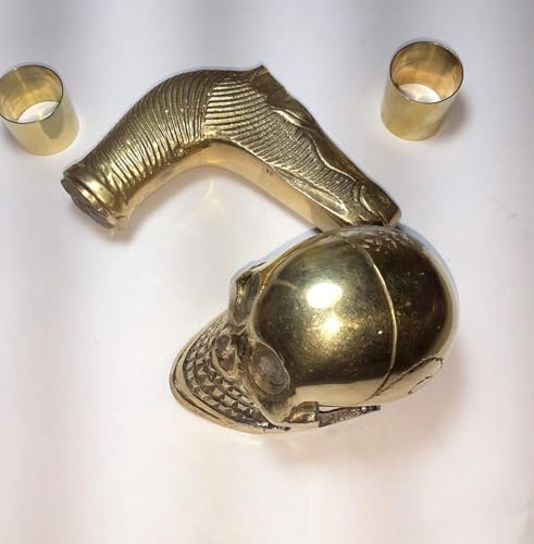 Canne de marche victorienne crâne en laiton idée cadeau vintage