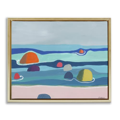 Stupell Industries 'Modern Floating Beach Buoys'| Floating Frame Canvas Art