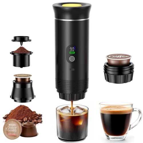 GothicBride 3 in 1 Tragbare Espressomaschine, Mini Kaffeemaschine Unterwegs