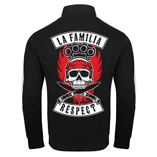 Spaß kostet Männer und Herren Trainingsjacke mit Streifen La Familia Respect Größe M - 3XL Cover